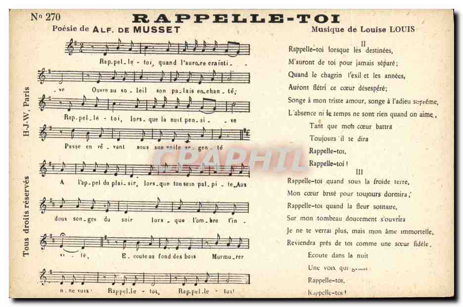 CPA Rappelle toi Alfred de Musset Louise Louis 