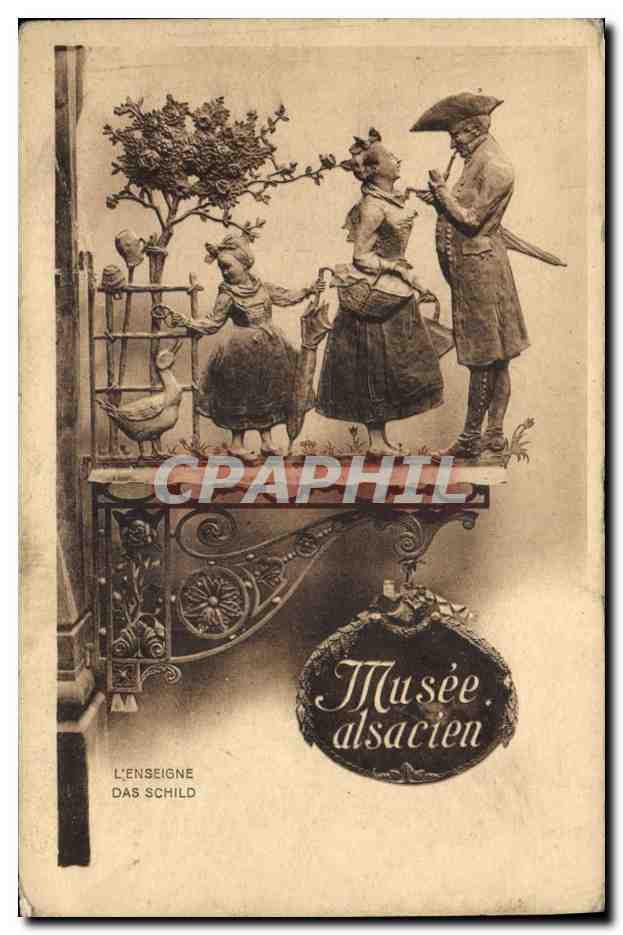 CPA Folklore Alsace Musee alsacien L'enseigen Das Schild 