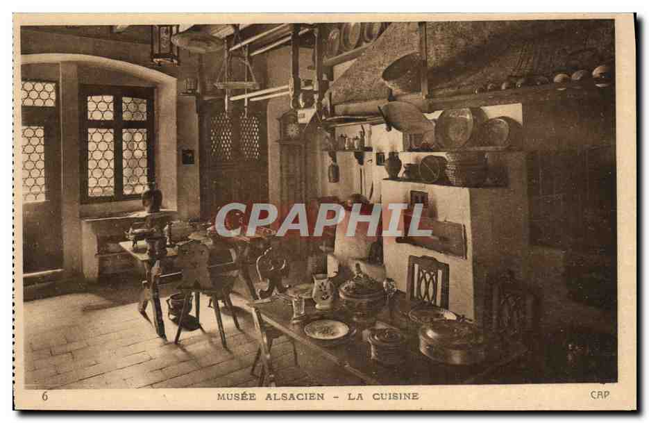 CPA Folklore Alsace Musee alsacien La cuisine 