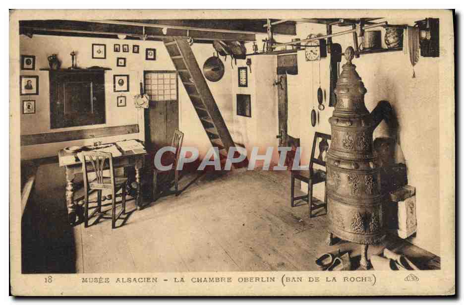 CPA Folklore Alsace Musee alsacien La chambre Oberlin Ban de la Roche 