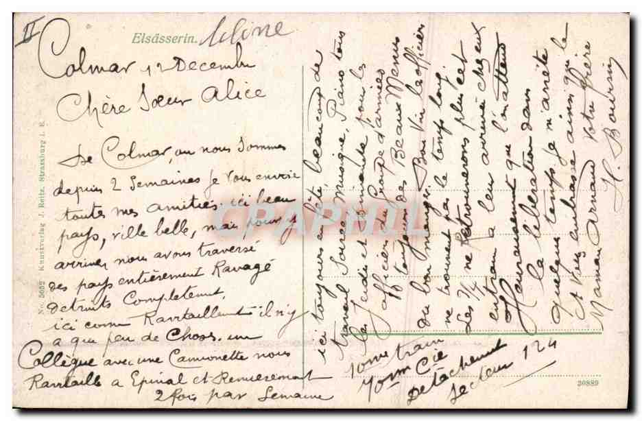 CPA Folklore Alsace Alsacienne  — Verso