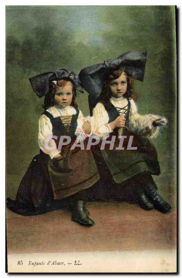 CPA Folklore Alsace Enfants 