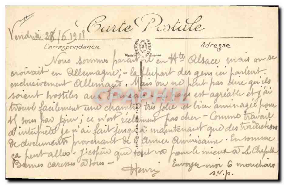 CPA Folklore Alsace Enfants  — Rückseite