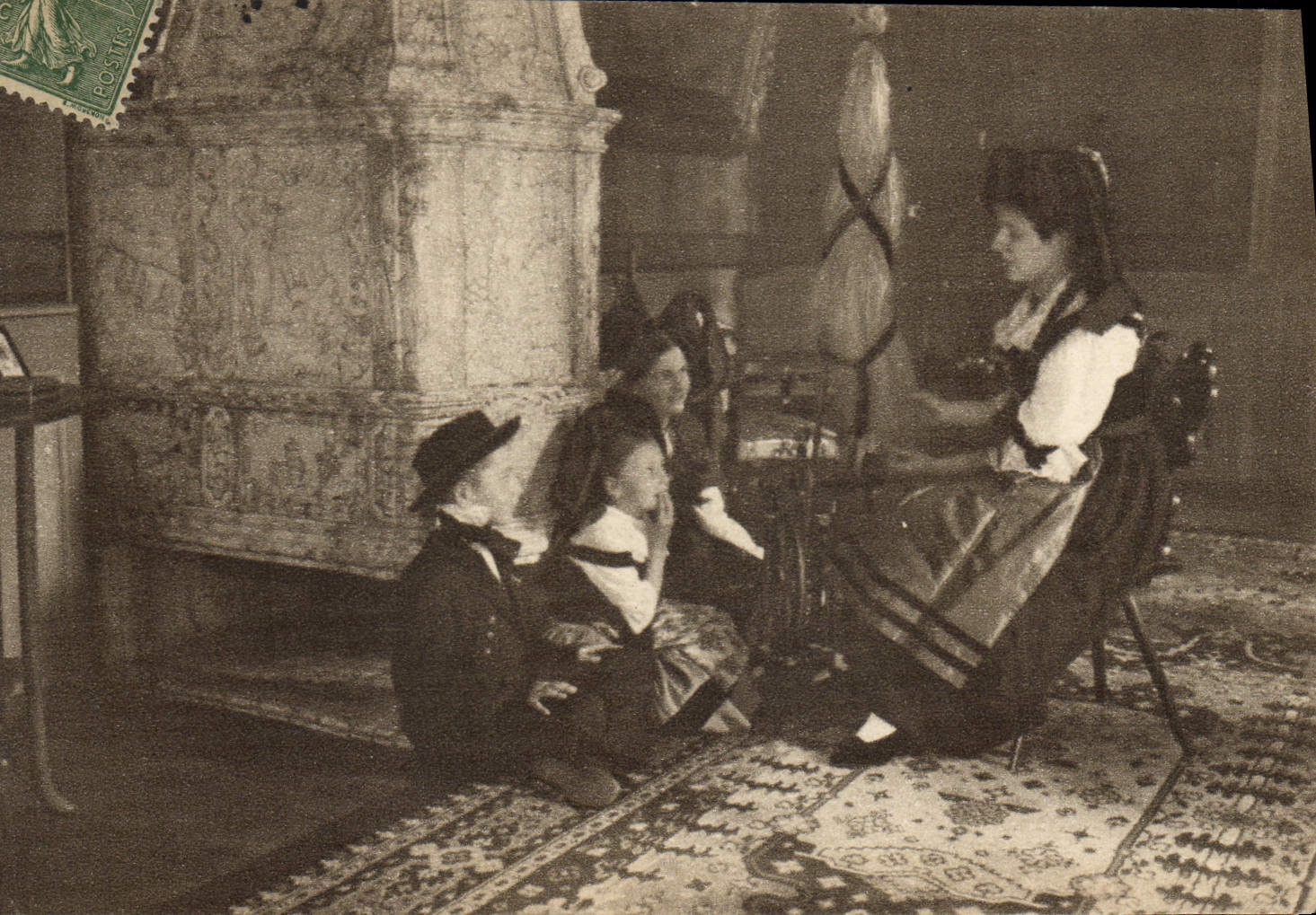 CPA Folklore Alsace Enfants 