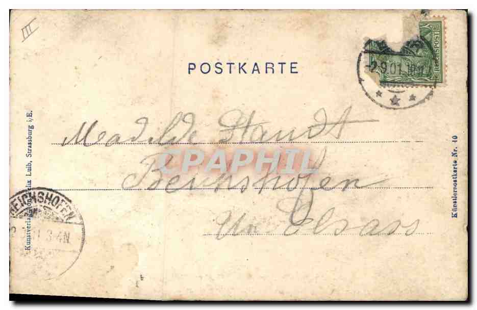 CPA Folklore Alsace Alsacienne  — Verso