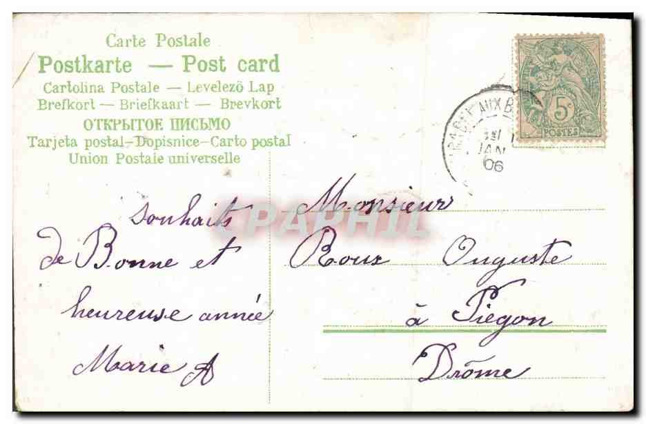 CPA Fantaisie Fleurs  — Verso
