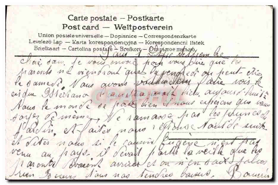 CPA Fantaisie Fleurs  — Rückseite