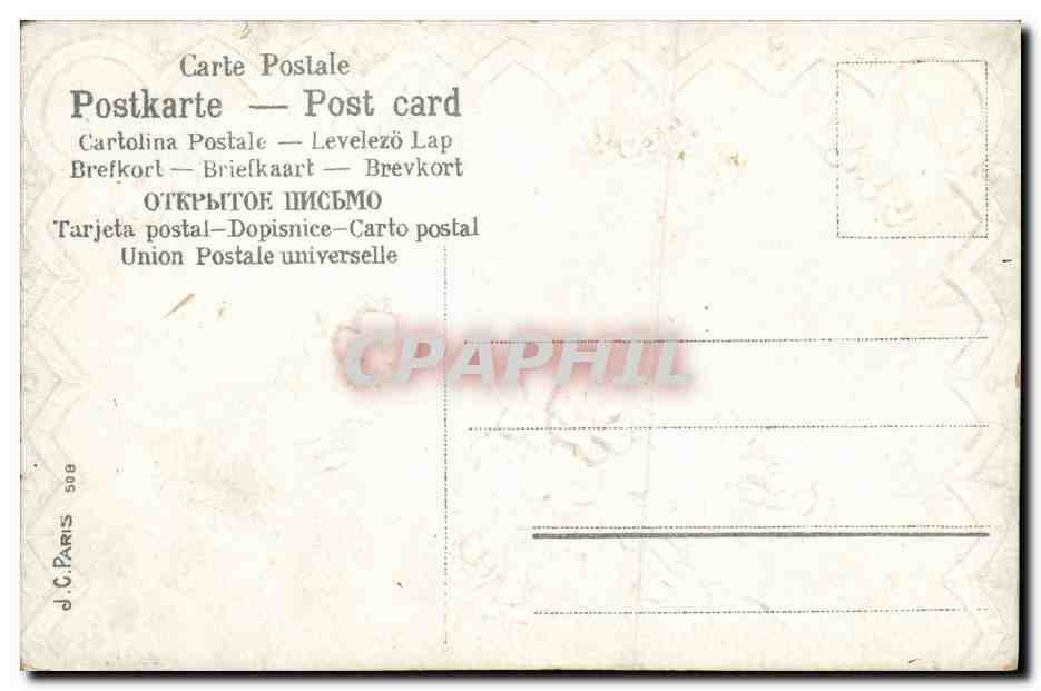 CPA Fantaisie Fleurs Moulin a vent  — Rückseite