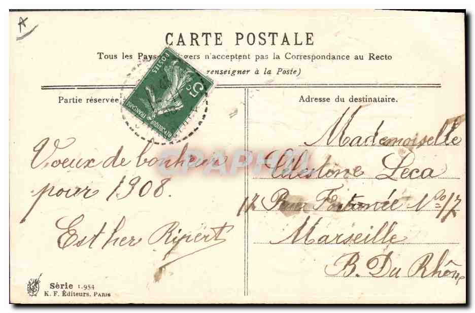 CPA Fantaisie Fleurs  — Verso
