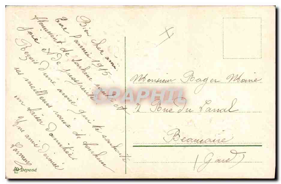 CPA Fantaisie Fleurs  — Verso