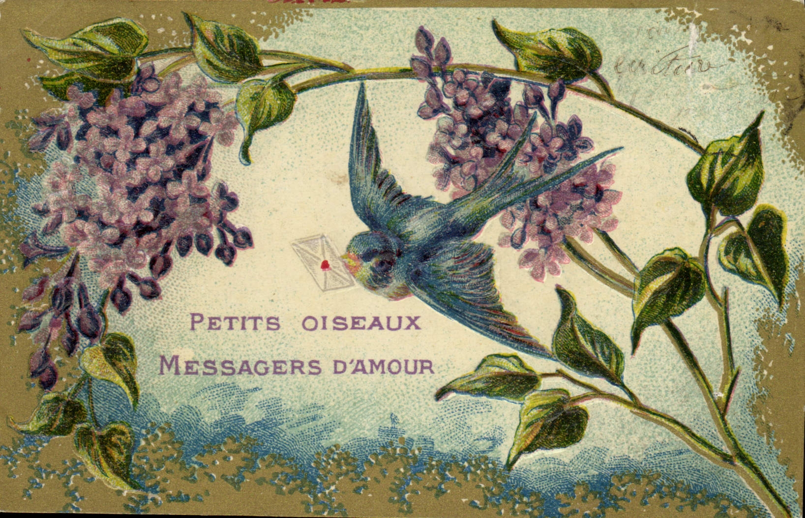 Petits oiseaux messagers d'amour — Lilas — Éditeur non identifié, n° de série non visible