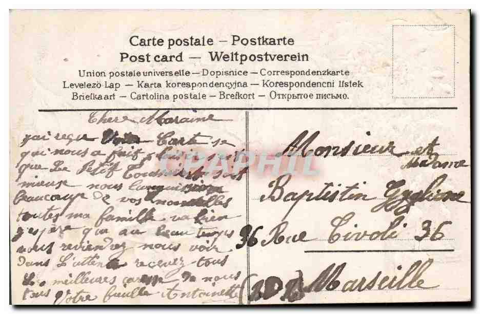 Petits oiseaux messagers d'amour — Lilas — Éditeur non identifié, n° de série non visible — Reverso