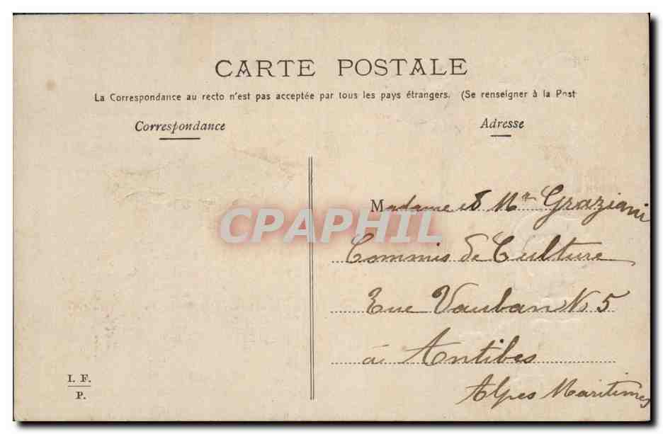 Fiori e Pesce — 1° Aprile — Repubblica Francese 5c — Verso