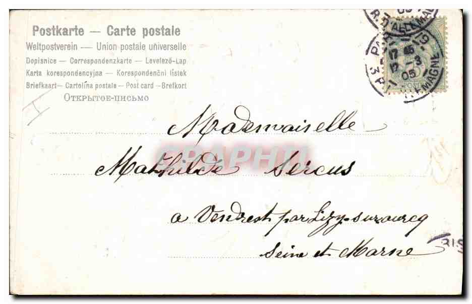 Bouquet de campanules — Bonne Fête — Mr. Spillot — Verso
