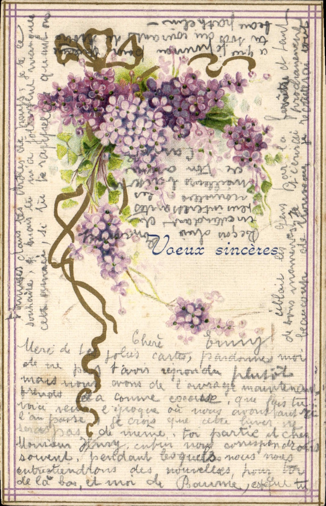 Fleurs de lilas — carte postale décorative — éditeur non identifié