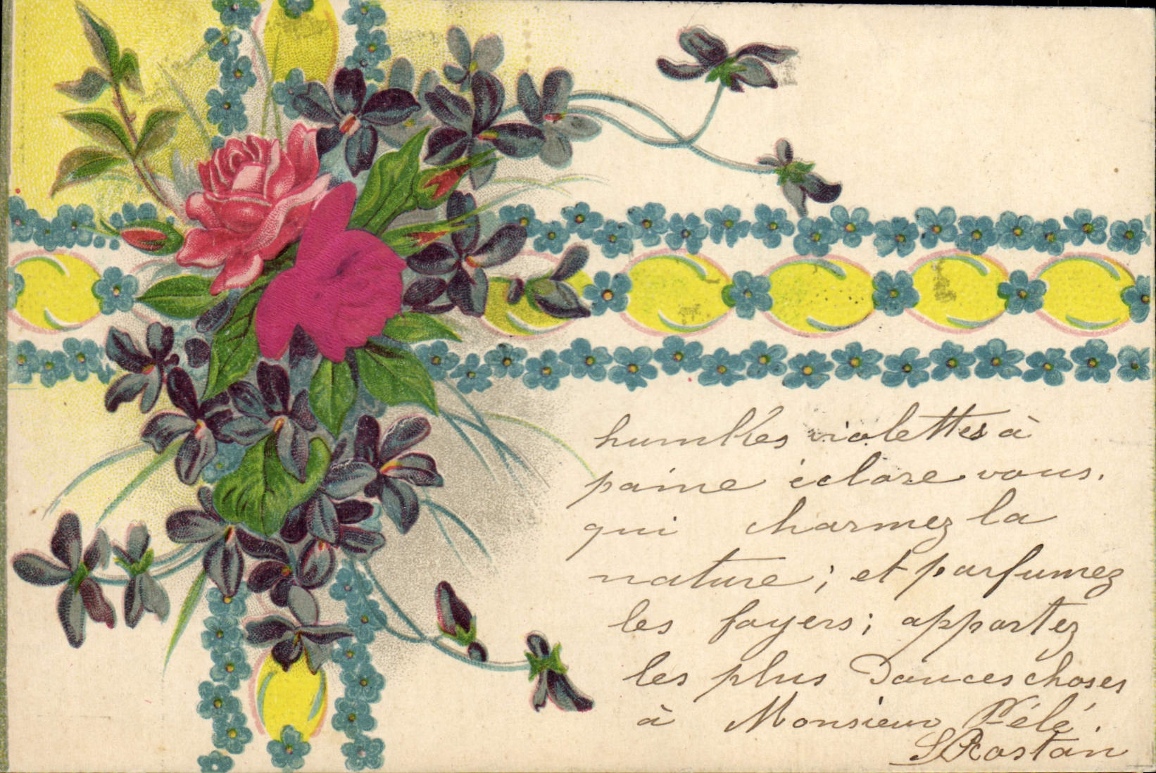 Fleurs et roses — carte postale décorative — Union postale universelle