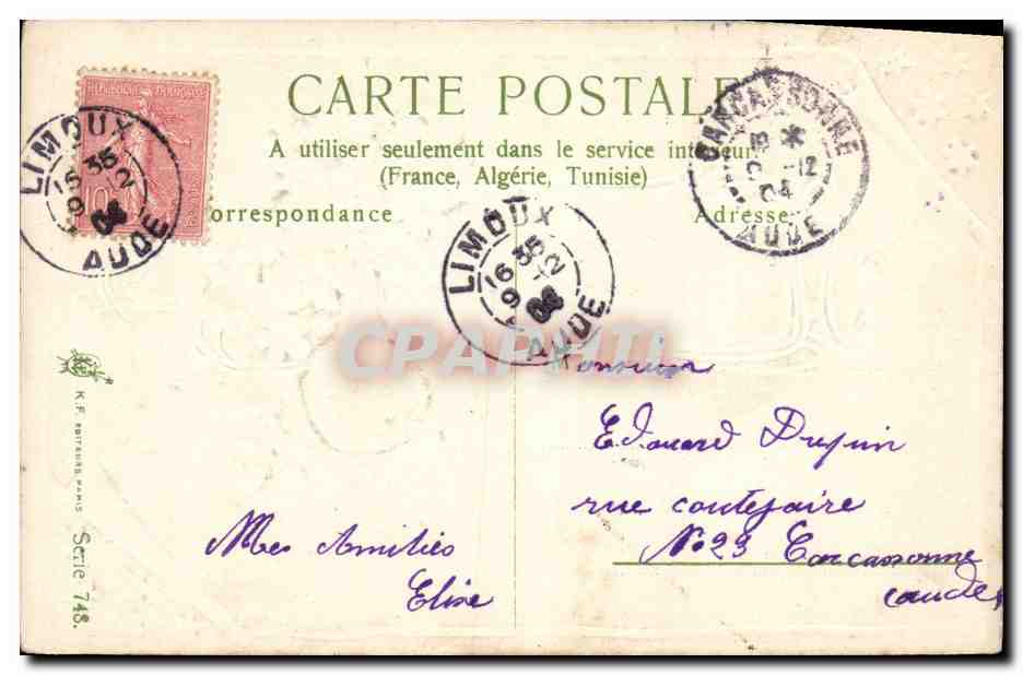 CPA Fantaisie Fleurs  — Rückseite