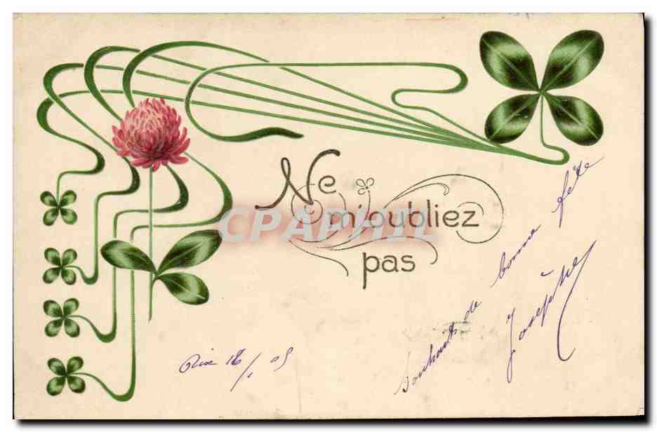CPA Fantaisie Fleurs Trefle 