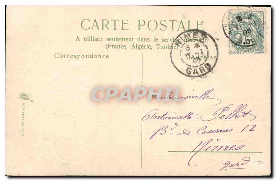 CPA Fantaisie Fleurs Trefle  — Verso