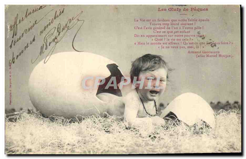 CPA Fantaisie Enfant Les oeufs de Paques 