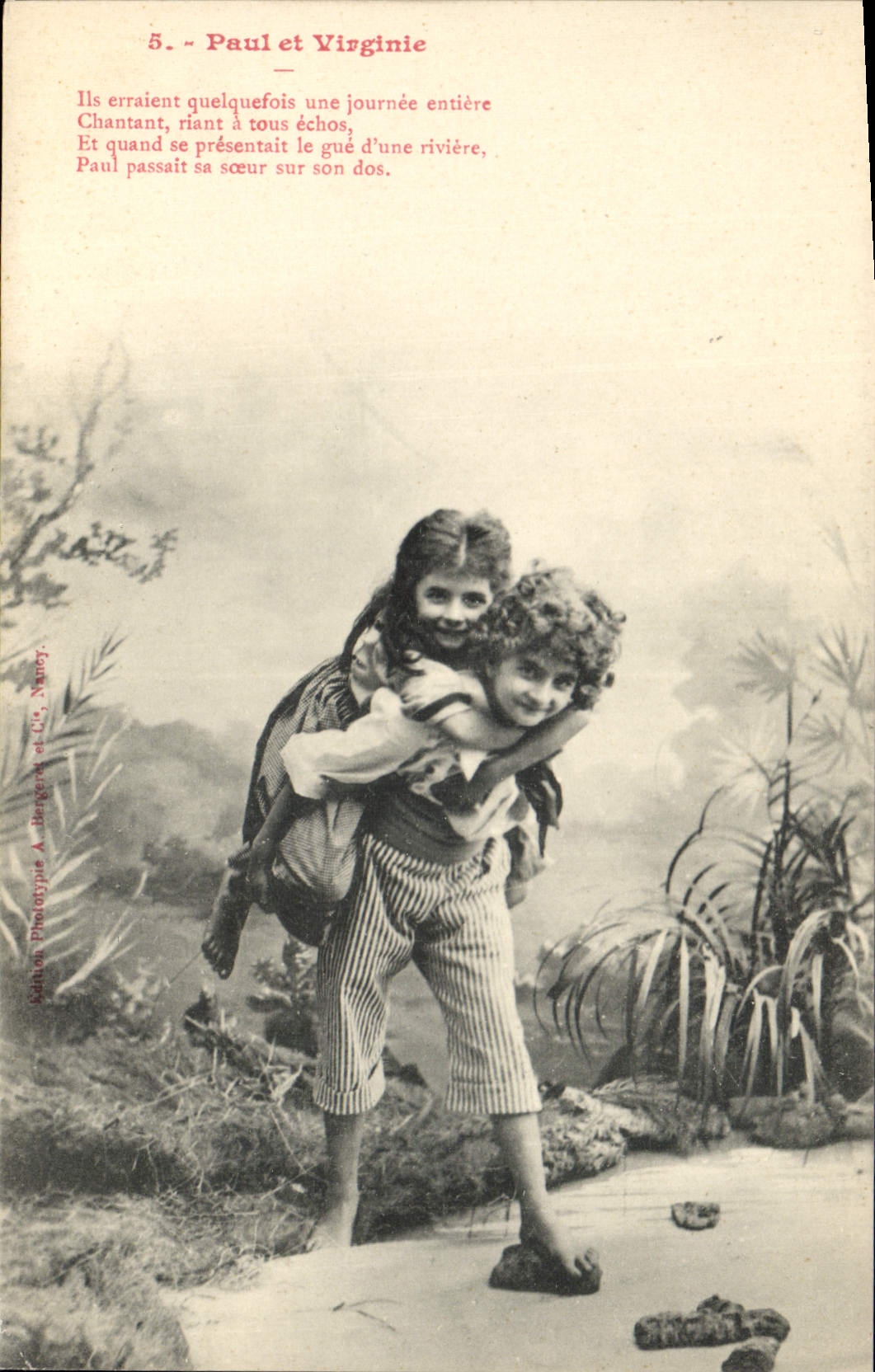 CPA Fantaisie Enfants Paul et Virginie 