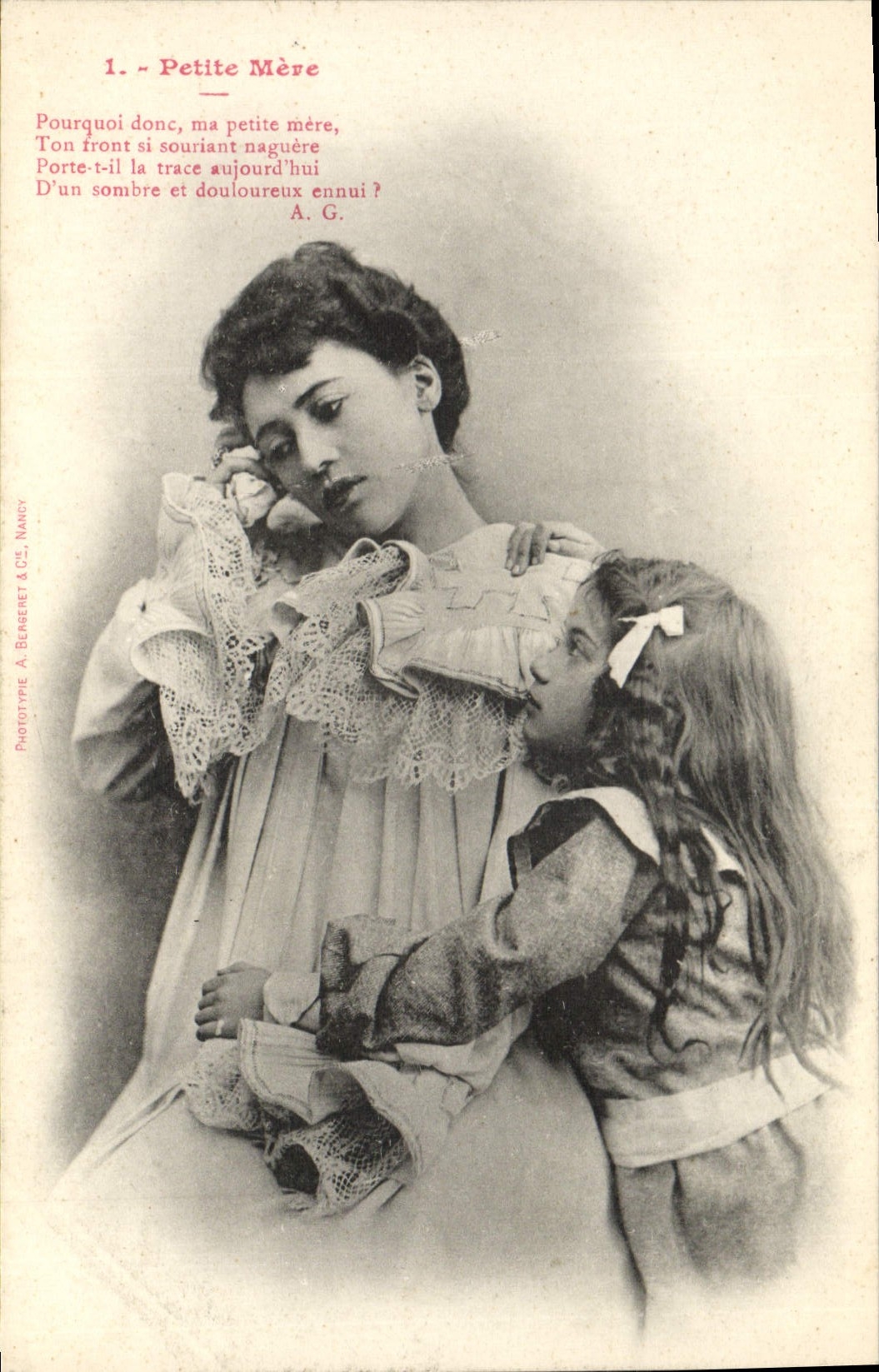 CPA Fantaisie Femme Petite mere Enfant