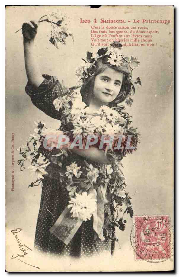 CPA Fantaisie Enfant Les 4 saisons Le Printemps 