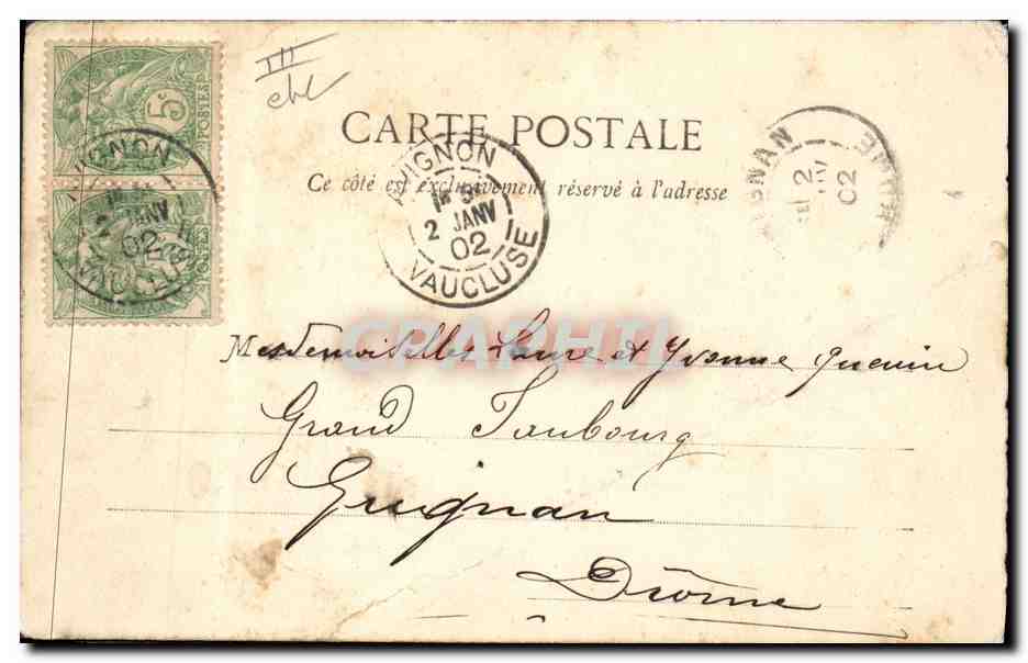 Young woman and old woman — Postcard subject from 1902 — Phototype A. Bergere et Cie, Nancy — Back