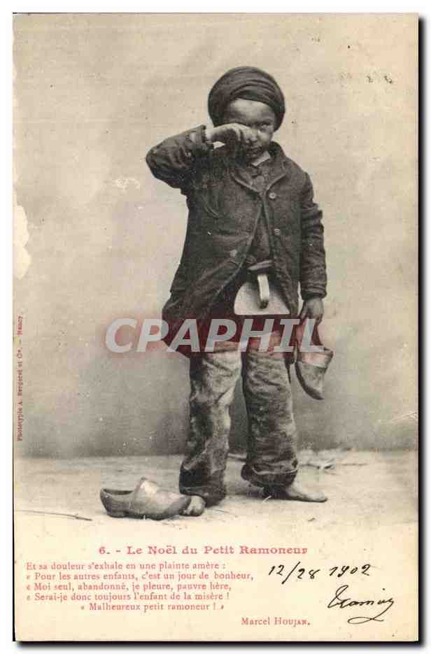 Le Noël du Petit Ramoneur — Poème et signature de Marcel Houjan — Phototypie A. Bergisch et Cie, Nancy