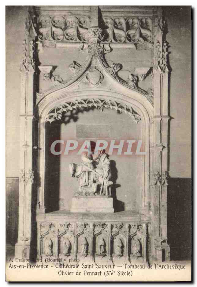 CPA Aix en Provence Cathedrale Saint Sauveur Tombeau de l'archeveque Olivier de Pennart 