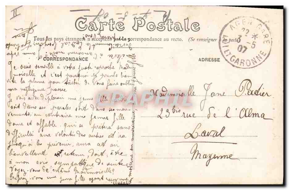 CPA Environs d'Agen Estillac Tombeau de Montluc  — Rückseite