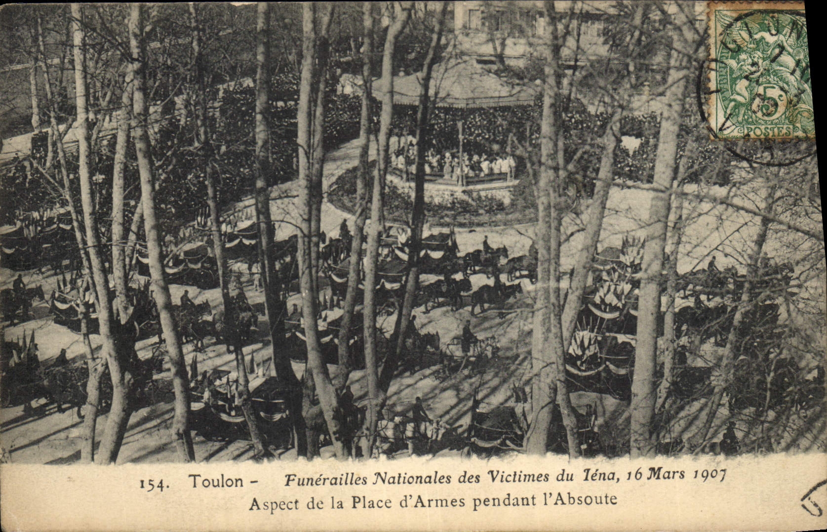 Toulon — Funérailles Nationales des Victimes du Téna, 16 Mars 1907 — Éditeur : Baudouin-Vincent, Marseille