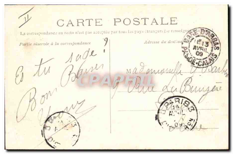 CPA Militaria Arras Porte d'entree de la citadelle Genie  — Rückseite