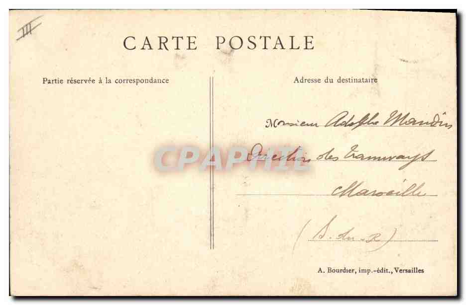 CPA Militaria Versailles Petites ecuries Caserne du 1er regiment du Genie — Rückseite