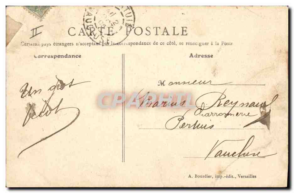CPA Militaria Versailles Petites Ecuries Caserne du 1er regiment du Genie — Rückseite