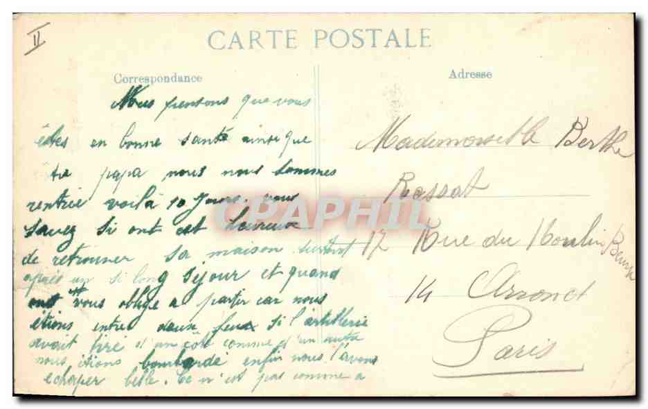 Creil — Pont détruit par le génie Français — Collection Chalbrette — Verso
