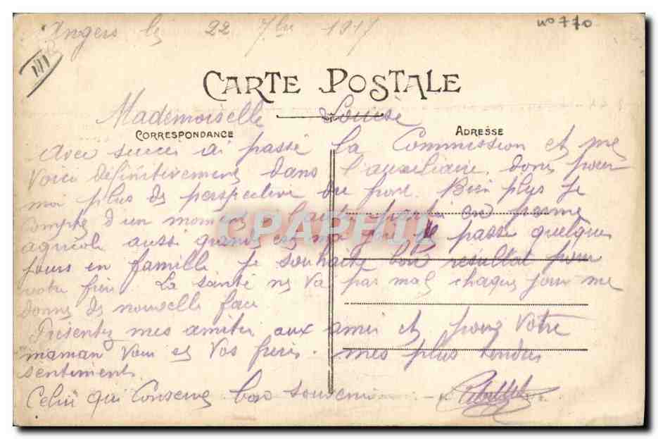 Angers (M.-et-L.) — Lance ment d'un pont de bateaux sur la Maine, par le 6e Génie - N. P. — Reverso