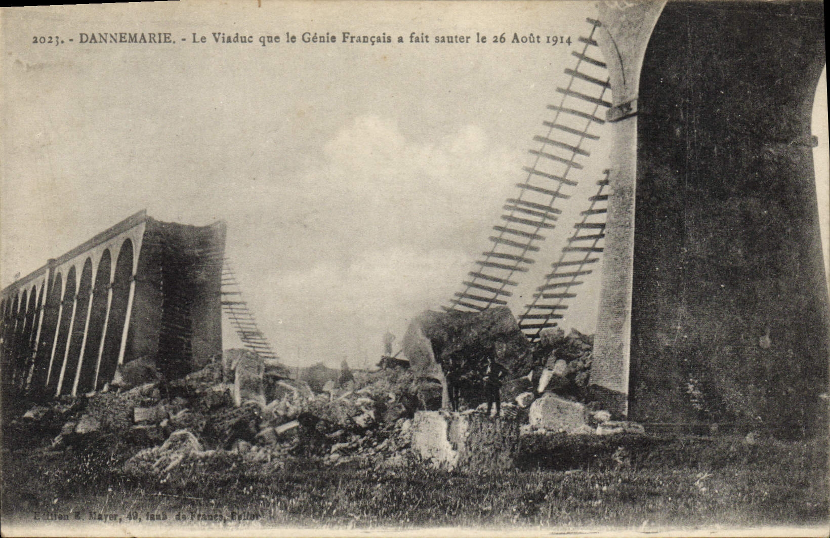 Dannemarie — Viadukt zerstört durch die französische Armee am 26. August 1914 — Édition M. Mayer, Issoudun, Frankreich