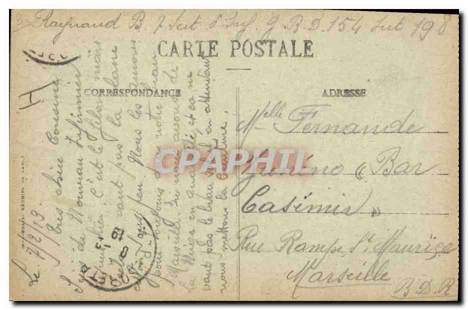 Dannemarie — Le Viaduc que le Génie Français a fait sauter le 26 Août 1914 — Édition L. Mayer, 10, Rue Saint-Lambert, Lille — Verso