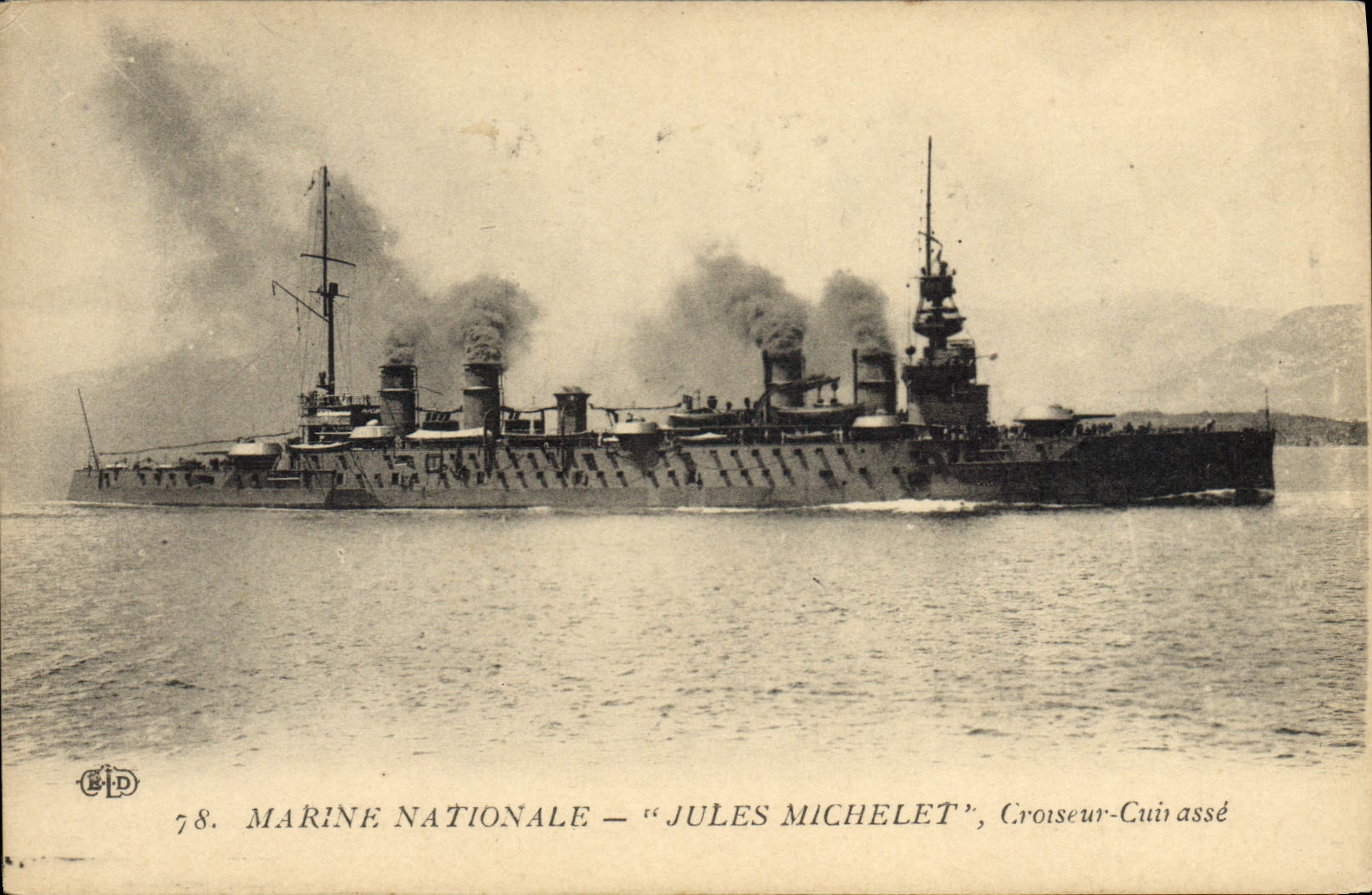 CPA Bateau Jules Michelet Croiseur Cuirasse