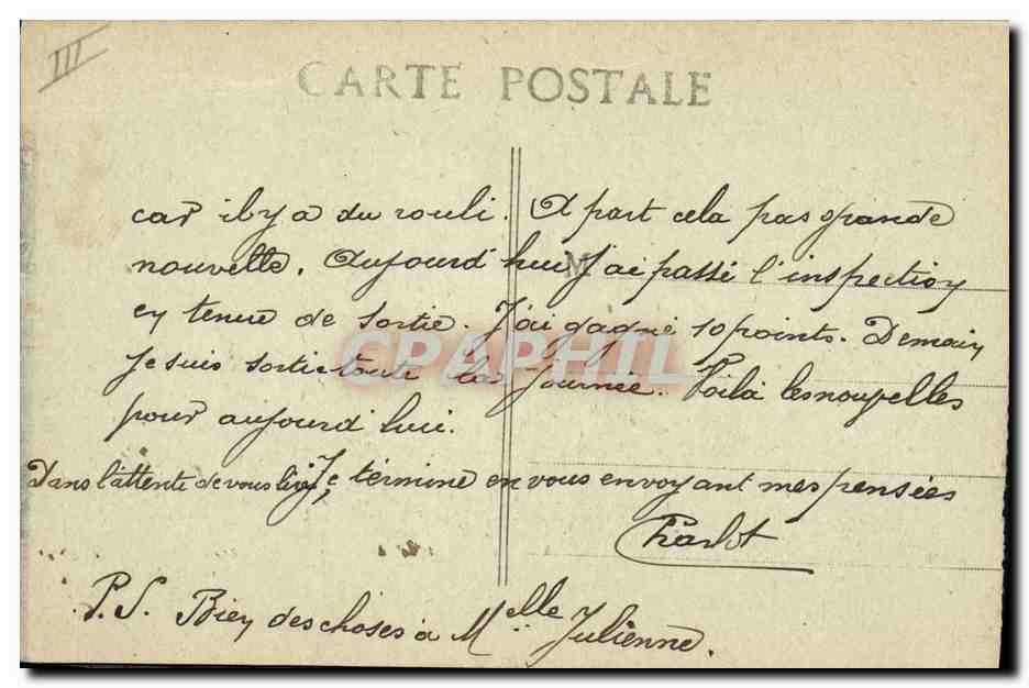 Croiseur de 1er rang JULES-MICHELET — Marine de Guerre — L.R. — Verso