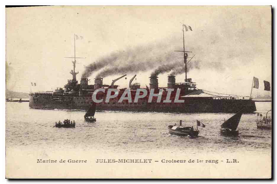 CPA Bateau Jules Michelet Croiseur de 1er rang