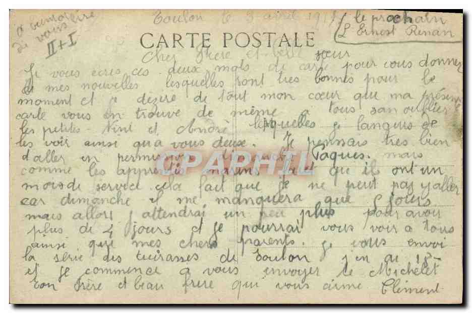 CPA Bateau Jules Michelet Croiseur de 1er rang — Verso