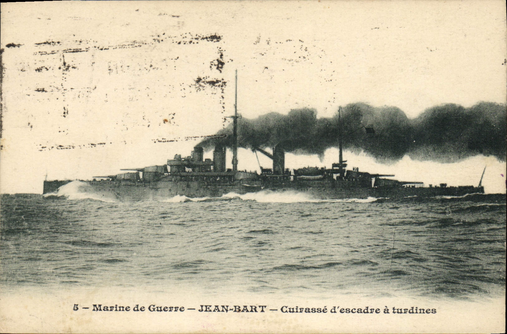 Cuirassé d'escadre Jean-Bart — Marine de Guerre — éditeur J. Bell Phototypie, n°5