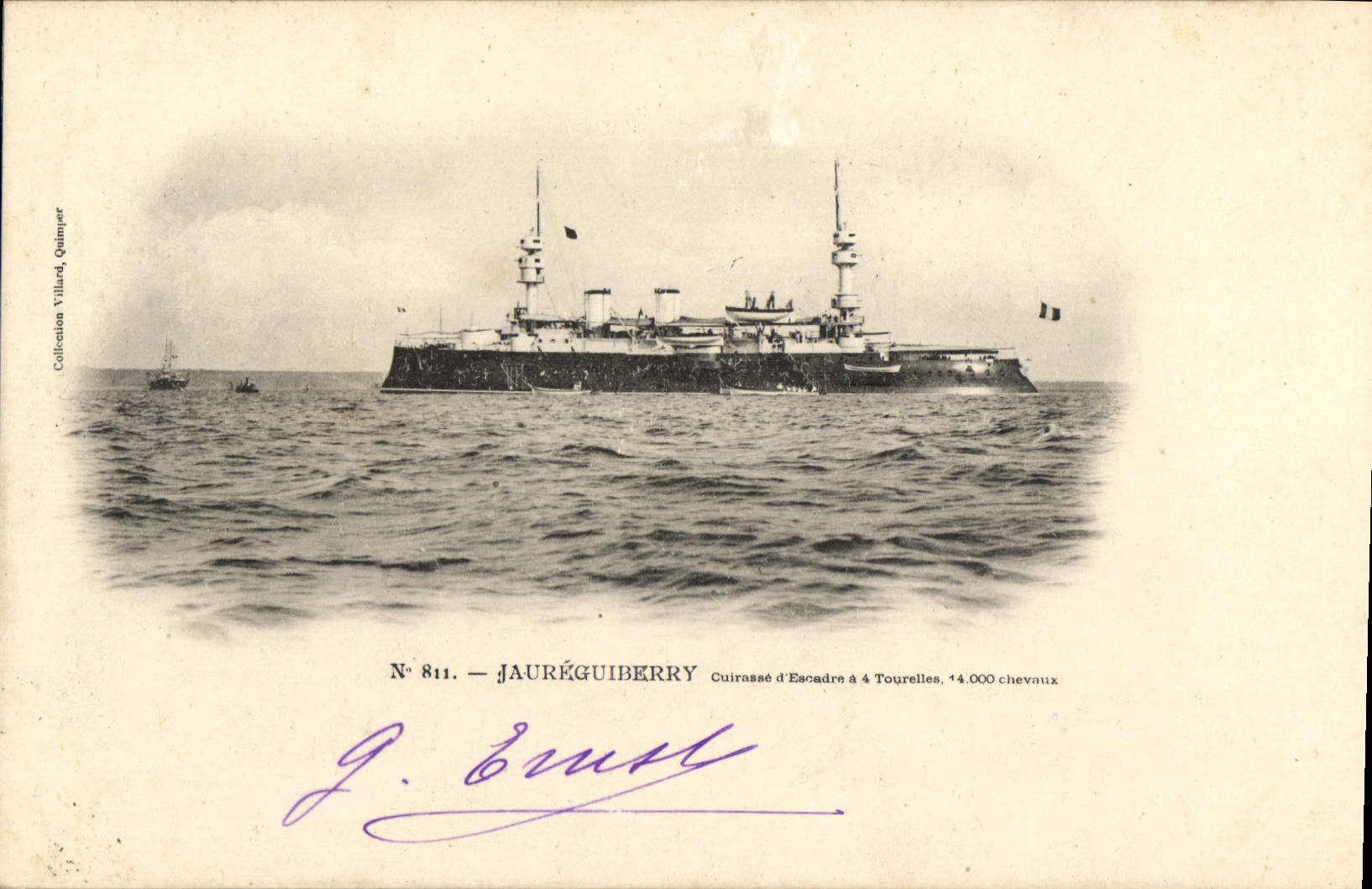CPA Bateau Jaureguiberry Cuirasse d'escadre a tourelles