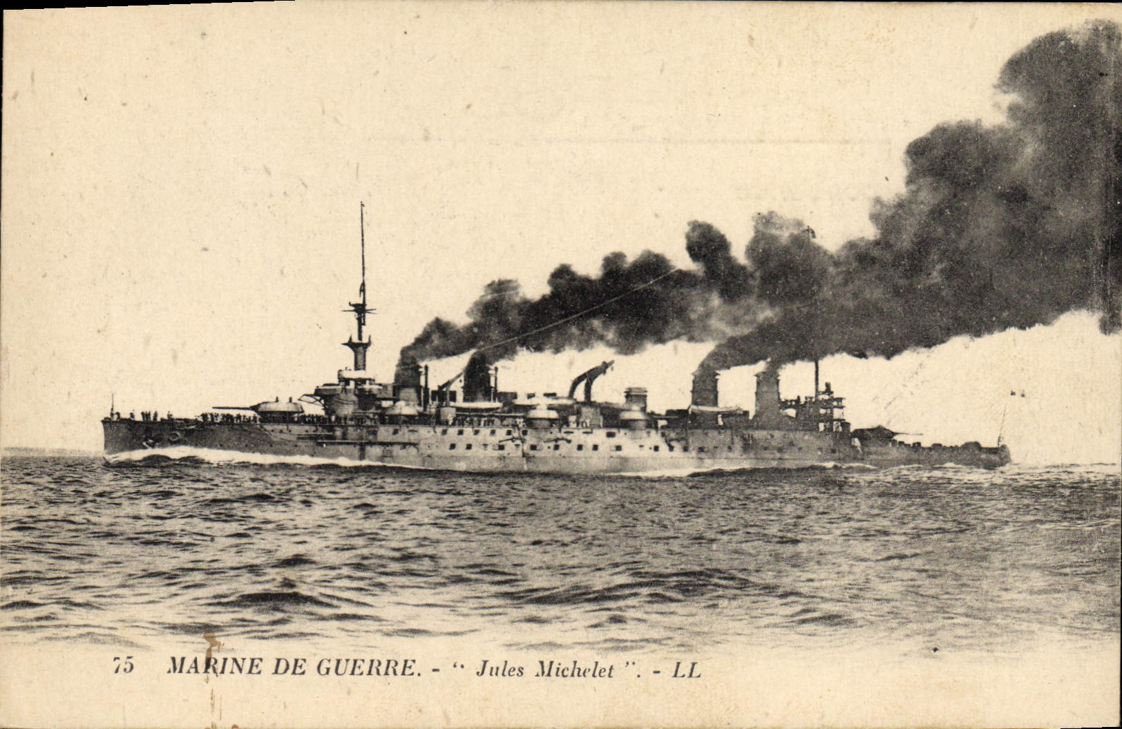 Marine de guerre - "Jules Michelet" - LL — série 75 - Anverso