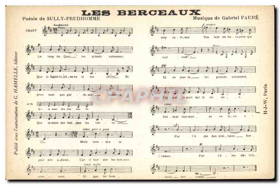 CPA Les berceaux Sully-Prudhomme Gabriel Faure