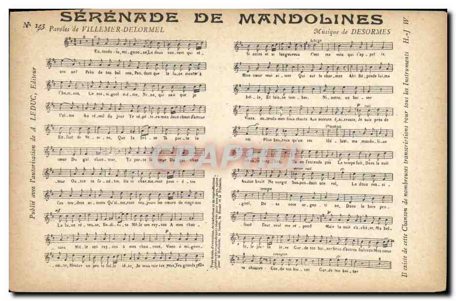 CPA Serenade de Mandolines Villemer Delormel Desormes