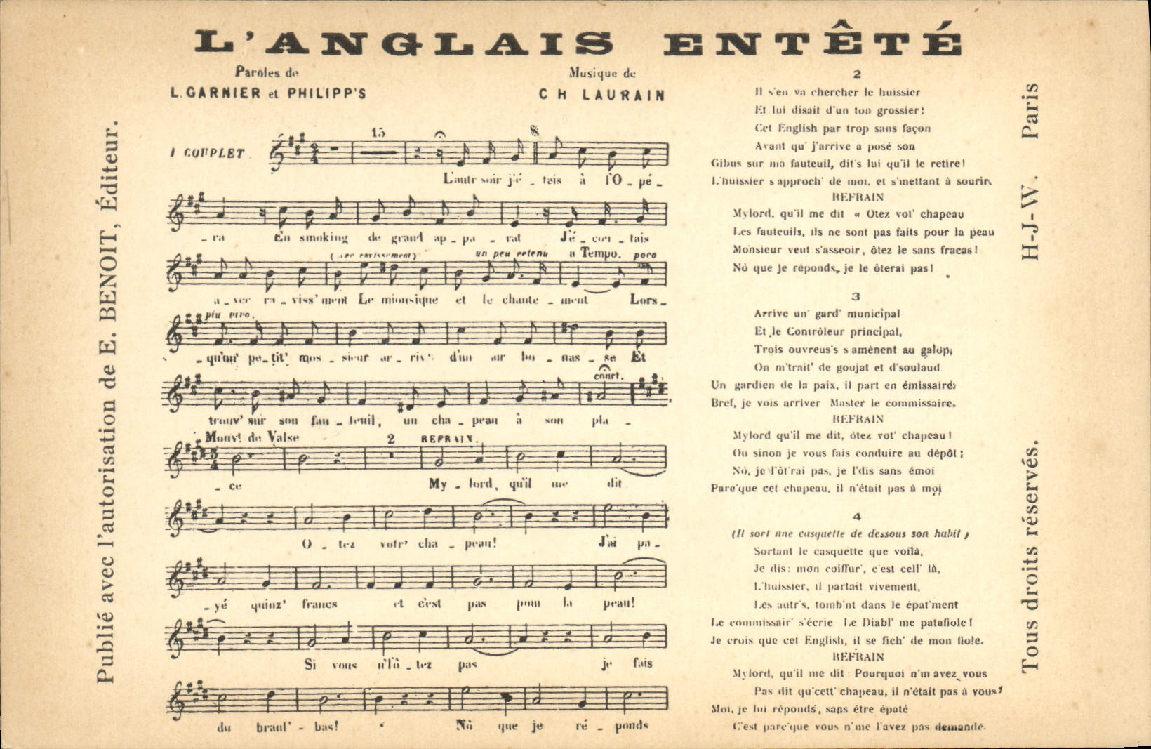 CPA L'anglais entete Garnier Philipps Laurain