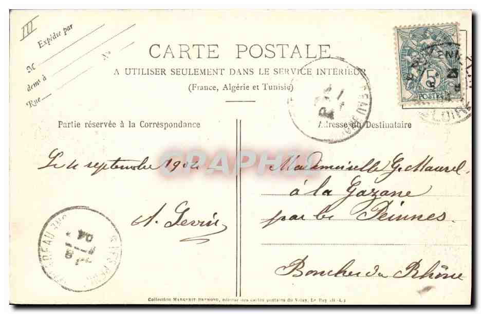 CPA Le Velay Une bourree — Verso